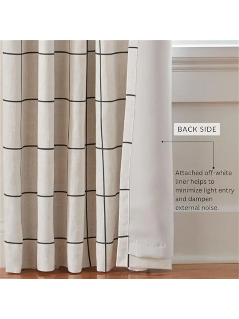Home Fashions Brighton Windowpane Plaid Blackout Window Curtain Living